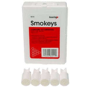 Smoke Emitter Cartridge, 45 Sec Burn 600 Cubic Feet Smokeys 10/Pack