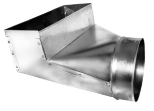 Sheet Metal 90 Boot, 4" x 10" x 6" 30 Gauge 90 Degree Galvanized Register Duct