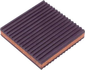 Anti-Vibration Pad, 12" x 12" x 7/8" Rubber/Cork