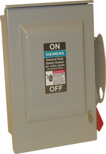 Disconnect Box, 60 Amp 240V 3 Pole Non-Fused Type 3R ITE Gen Duty