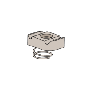 Channel Nut, 3/8"-16 w/ Short Spring Electro-Galvanized