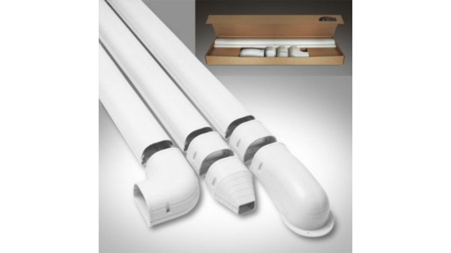 Duct Kit, 4.5" x 12' Wall White Fortress Line Set Cover 122