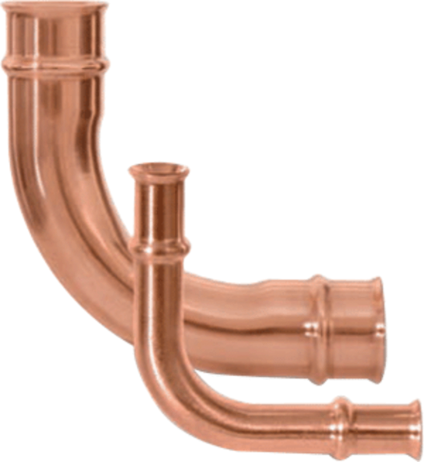 Copper 90 Degree Elbow, 7/8" Long Radius Street ZoomLock