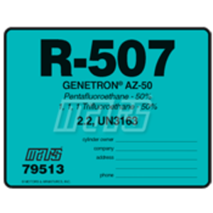 ID Label, R-507 Genetron AZ50 Refrigerant 10/Pack