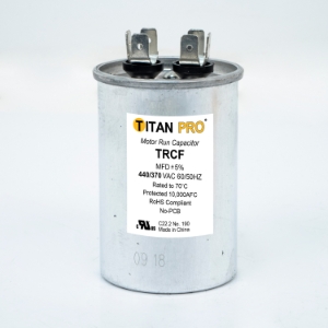 Run Capacitor, 35 mfd 440/370V Single Round Titan Pro