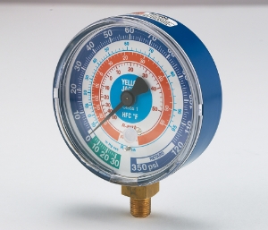 Dry Manifold Gauge, 3-1/8" Dial Blue w/ 1/8" NPT Male Connection for R32, R410A