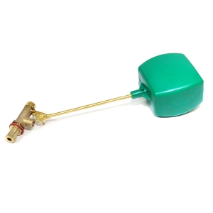 Brass Float Valve, 1/4" Compression Heavy Duty Brass Body, Plunger & Stem Polypropylene Float