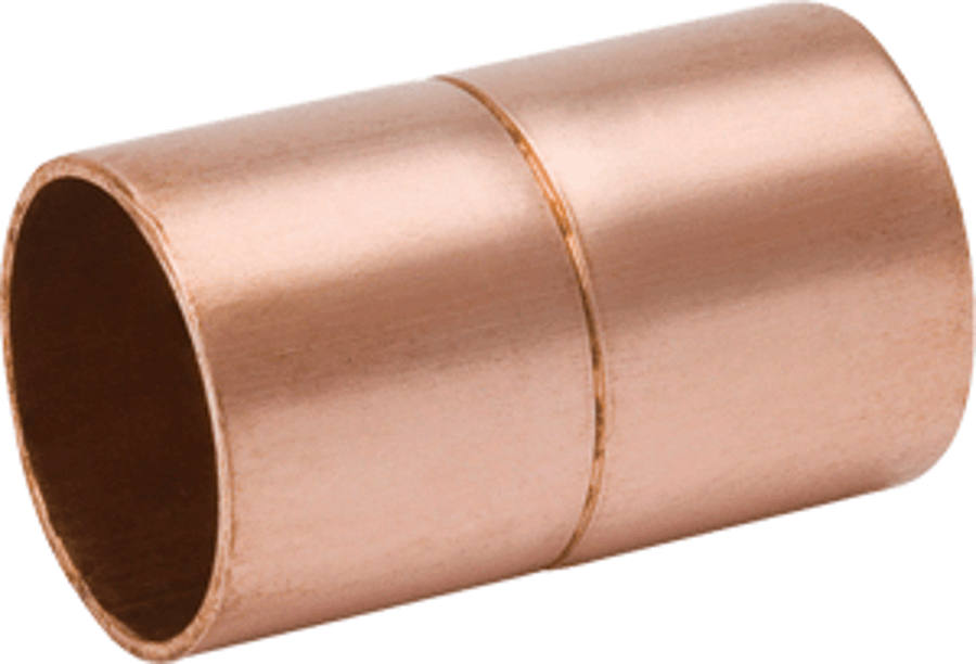 Copper Coupling, 3/8" OD (C x C) Rolled Stop WC400*