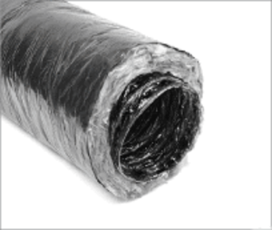 Flex Duct, 16" x 25' Insulated R6 Black Polyester