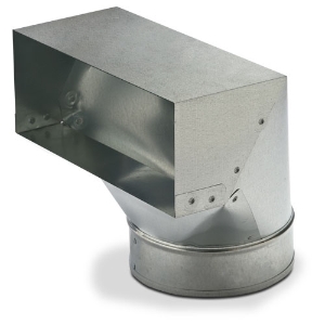 Sheet Metal Boot, 4" x 10" x 6" 30 Gauge Elbow Galvanized Steel