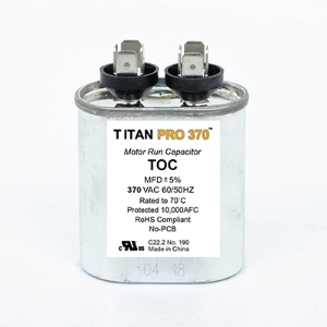 Run Capacitor, 5 mfd 440/370V Oval Single Section Titan Pro