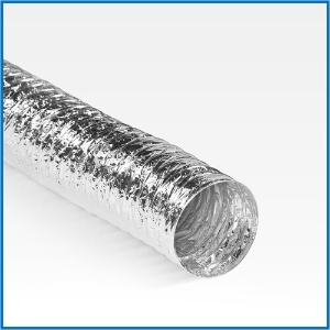 Flex Duct, 3" x 25' 2-Ply Silver Uninsulated