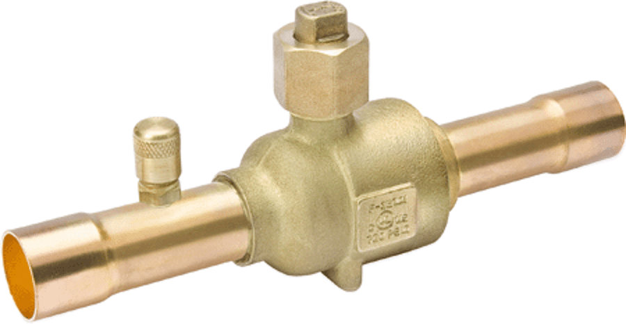 GoHVACR Ball Valve 1 3 8 X 1 1 4 Dia W Access Port Cyclemaster 