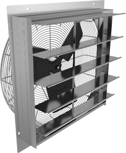 Exhaust Fan, 16" DD 1/20 hp 120V Sqr Shutter Mount