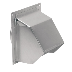 Aluminum Wall Cap, for 6" Round Duct w/ Backdraft Damper and Bird Screen