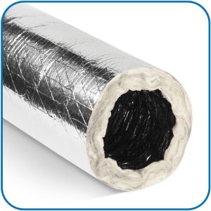 Flex Duct, R8 12" x 25' Silver Polyester